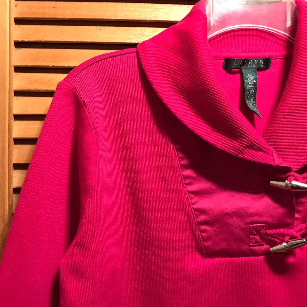 Lauren Ralph Lauren Raspberry Toggle Button Top - image 3